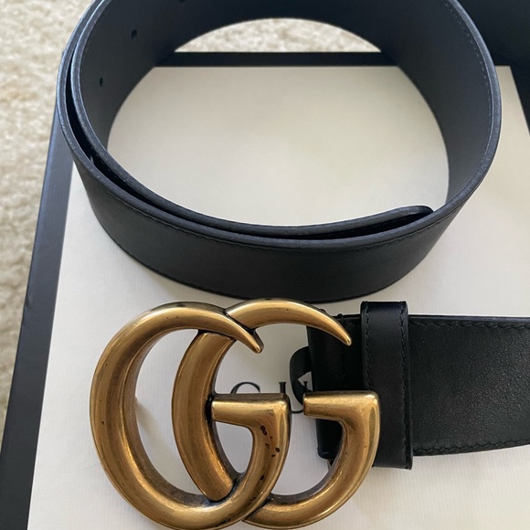 Gucci GG Belt Black Color Leather size 85cm 34” - Picture 1 of 7
